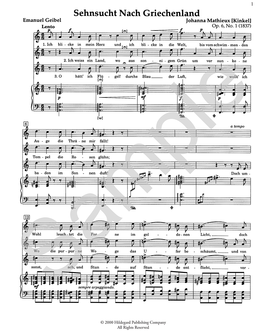 Lieder, Volume I - Johanna Kinkel - Image 2